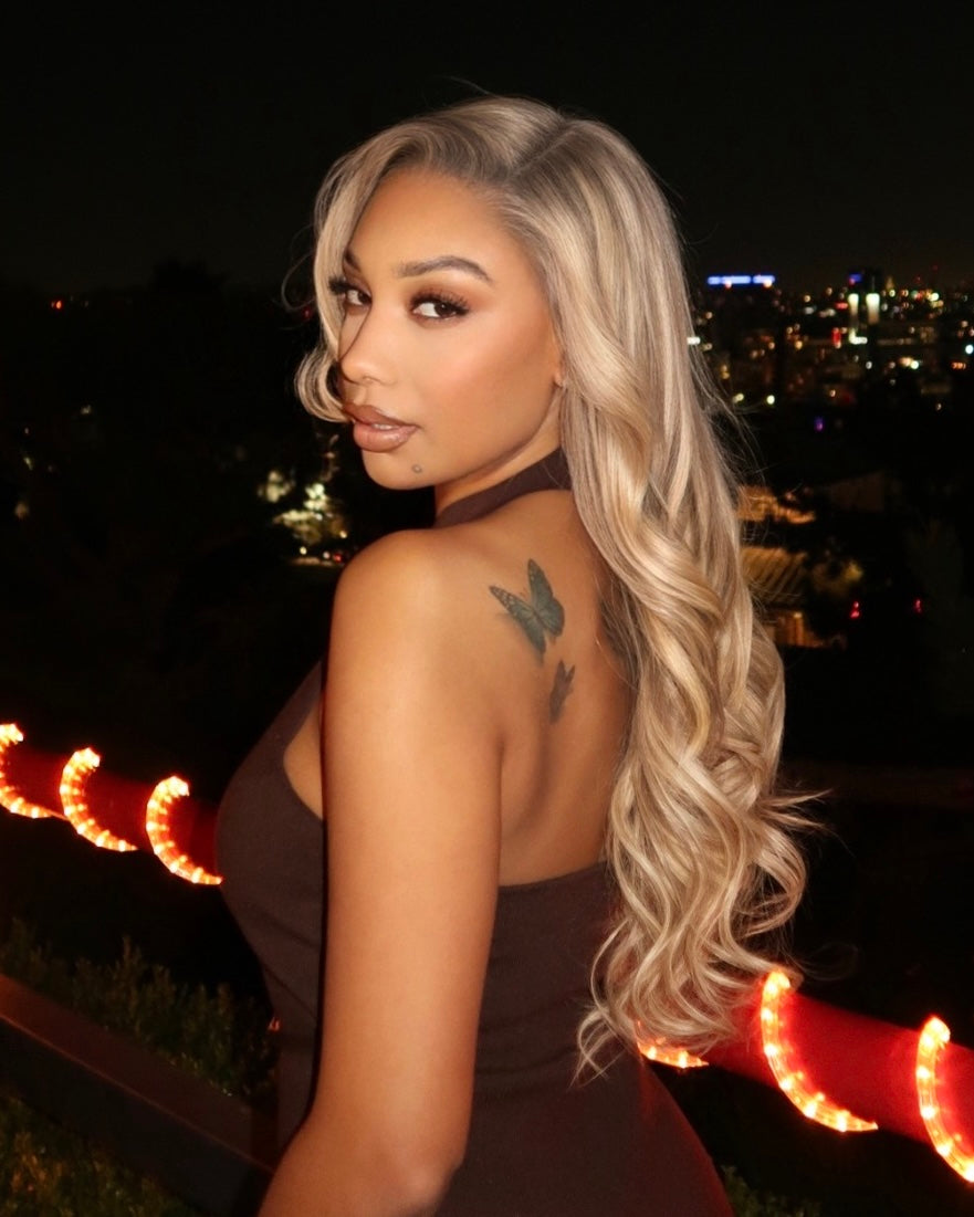 Blonde with dark roots