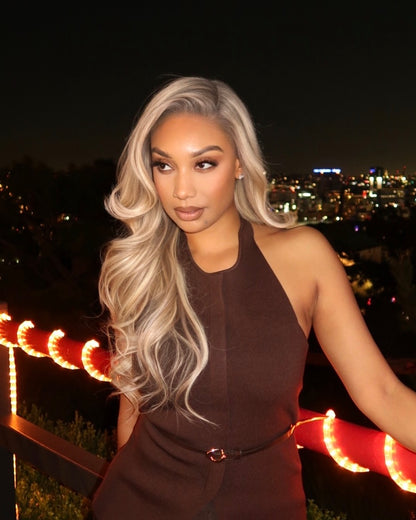Blonde with dark roots